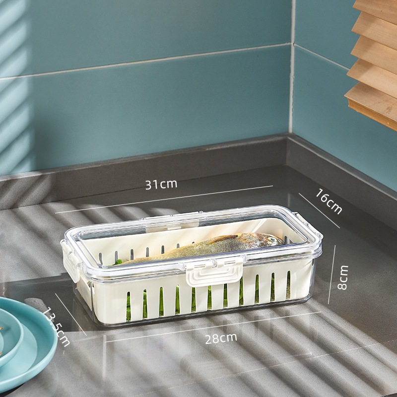 Caja organizadora mágica para almacenamiento, almacenamiento sellado para refrigerador, caja de plástico transparente de calidad alimentaria para el hogar, específica para cocina. image 9