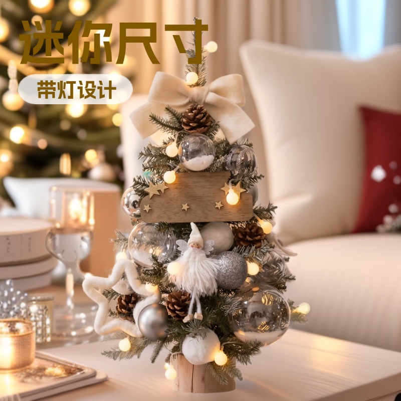 Mini árbol de Navidad con luces 2026 nueva decoración de Navidad decoración de mesa en el hogar inswind paquete de árbol de Navidad