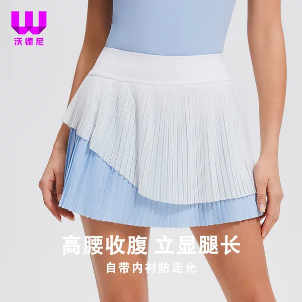 Pleated Short Skirt Fake Two-Piece Anti-Exposure Preppy Style Sports Fitness Casual A-Line Skirt Tennis Outdoor Skirt Summer