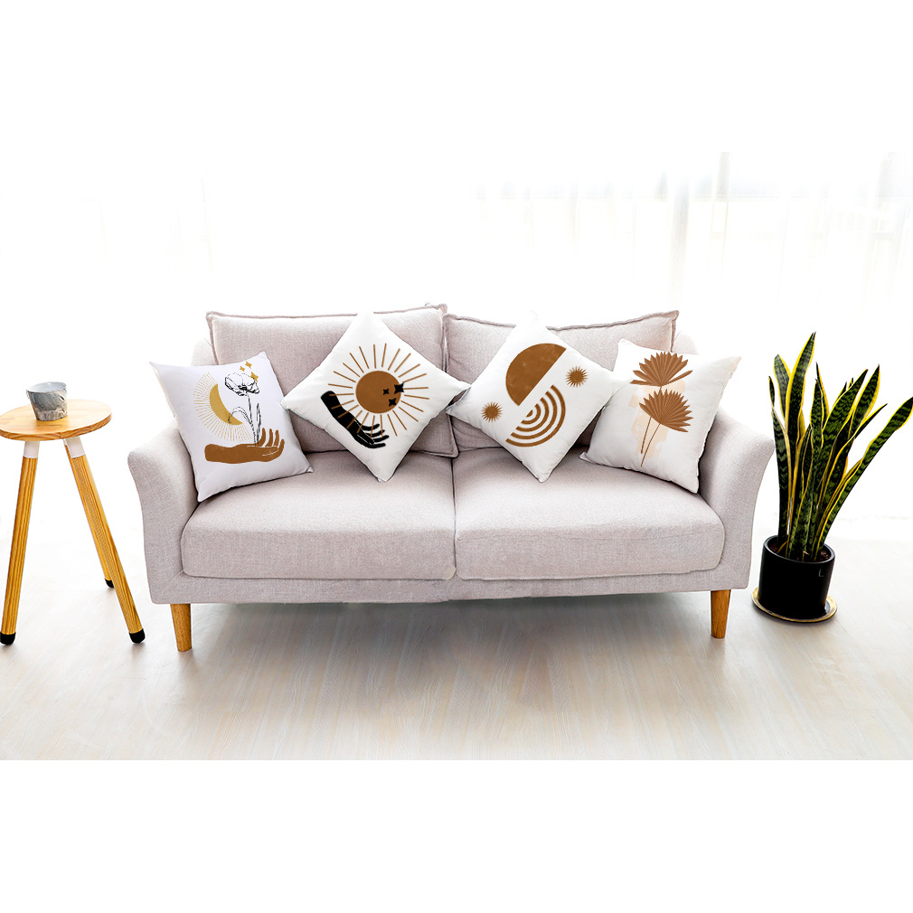 亚马逊 跨境热销爆款简约太阳超柔绒抱枕套汽车抱枕沙发抱枕靠垫