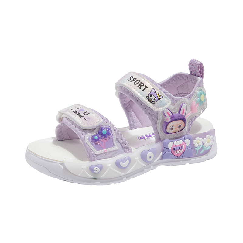 Sandalias Deportivas con Dibujos para Niñas de Cuero Sintético y Caucho con Velcro para Playa y Al Aire Libre image 5