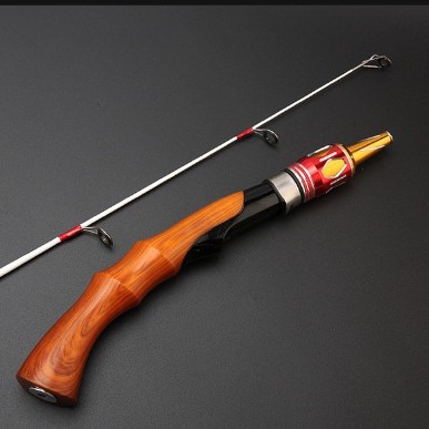 Barra de hielo, barra de pesca transfronteriza, barra de pesca portátil, mango recto 50cm, barra de pesca de invierno sólida, suave, ligeramente corta.