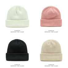 跨境男女纯色印制秋冬针织帽加厚保暖粗纹毛线帽刺绣定制LOGO帽子