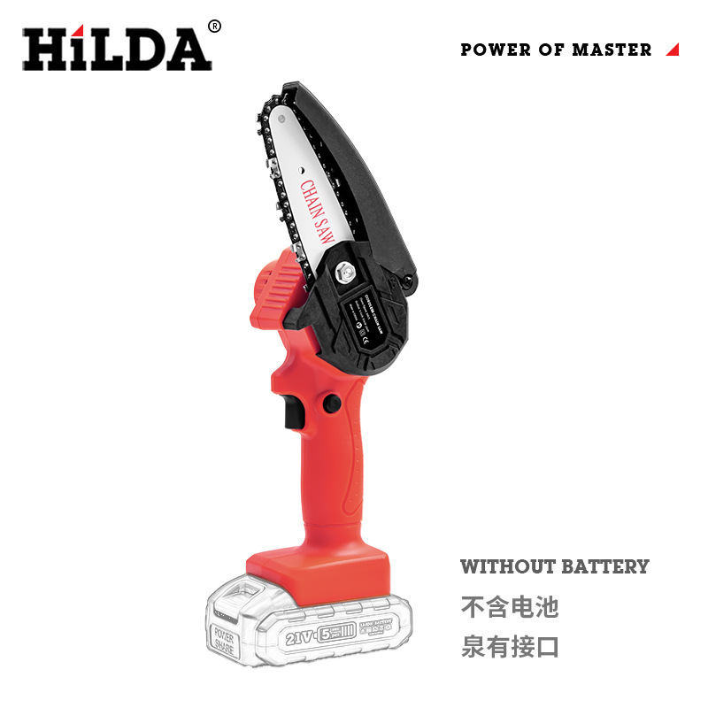 Sierra de cadena eléctrica HiLDA sierra manual Mini Sierra de poda de registro eléctrica de litio con certificación completa