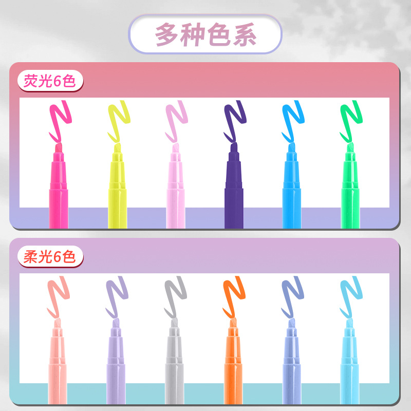 Resaltador de dopamina transfronterizo, marcador clave de dibujo de color, marcador de graffiti para estudiantes, protector ocular, resaltador de gran capacidad