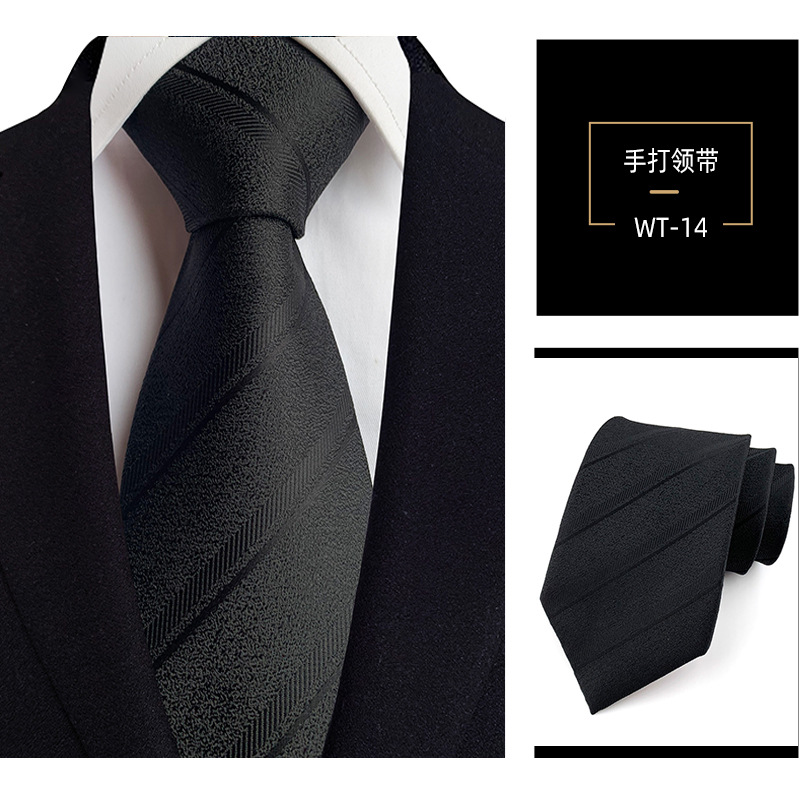 8cm mano corbata de poliéster de los hombres teñidos de hilo de rayas de desgaste formal profesional traje de negocios accesorios de fábrica en stock al por mayor