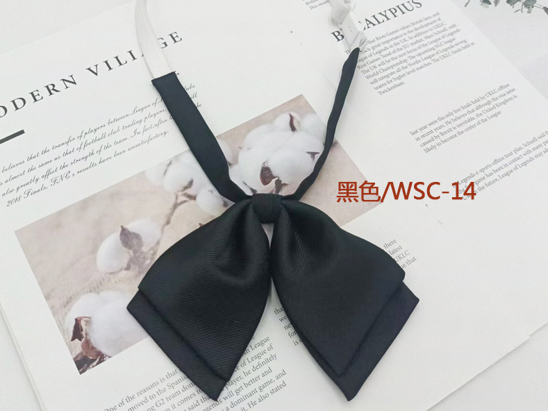 Directo de fábrica de color sólido de doble capa de sarga pajarita uniforme escolar de las niñas a juego arco coreano casual JK pajarita collar flor