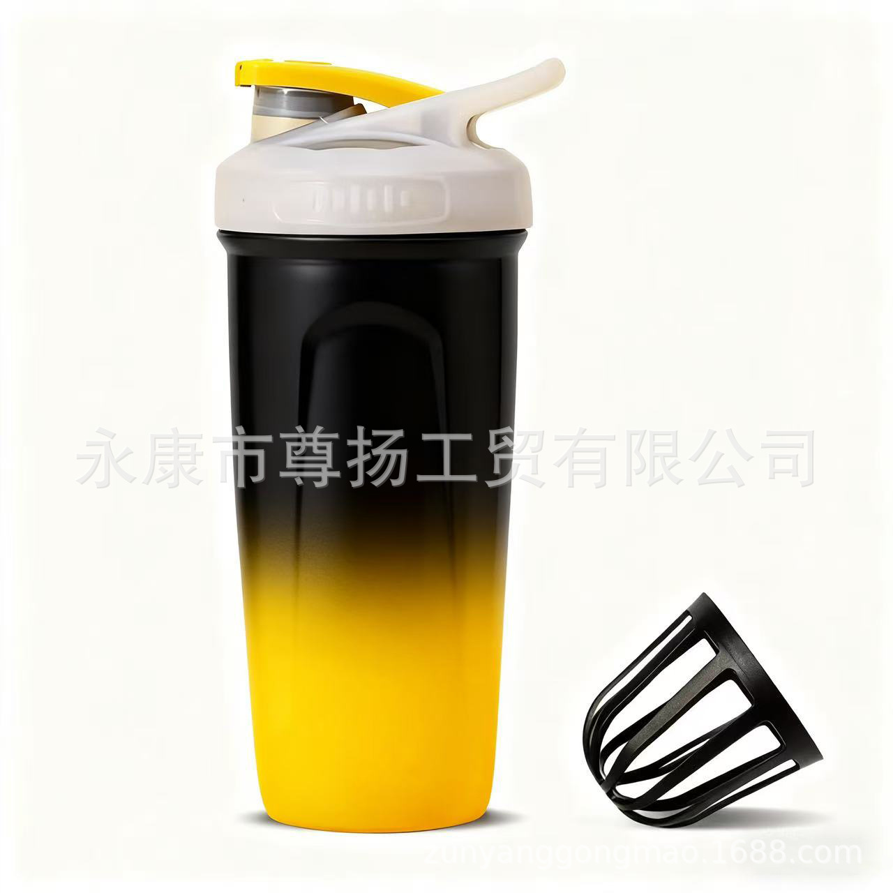 2025 nuevo polvo de proteína mezclador taza multifuncional deportivo acondicionamiento taza de batido de una sola capa conveniente con la mano agitar taza