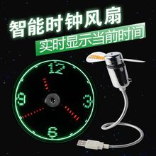 电风扇时钟闪字发光广炫酷迷你小风扇显示时尚独立站批发