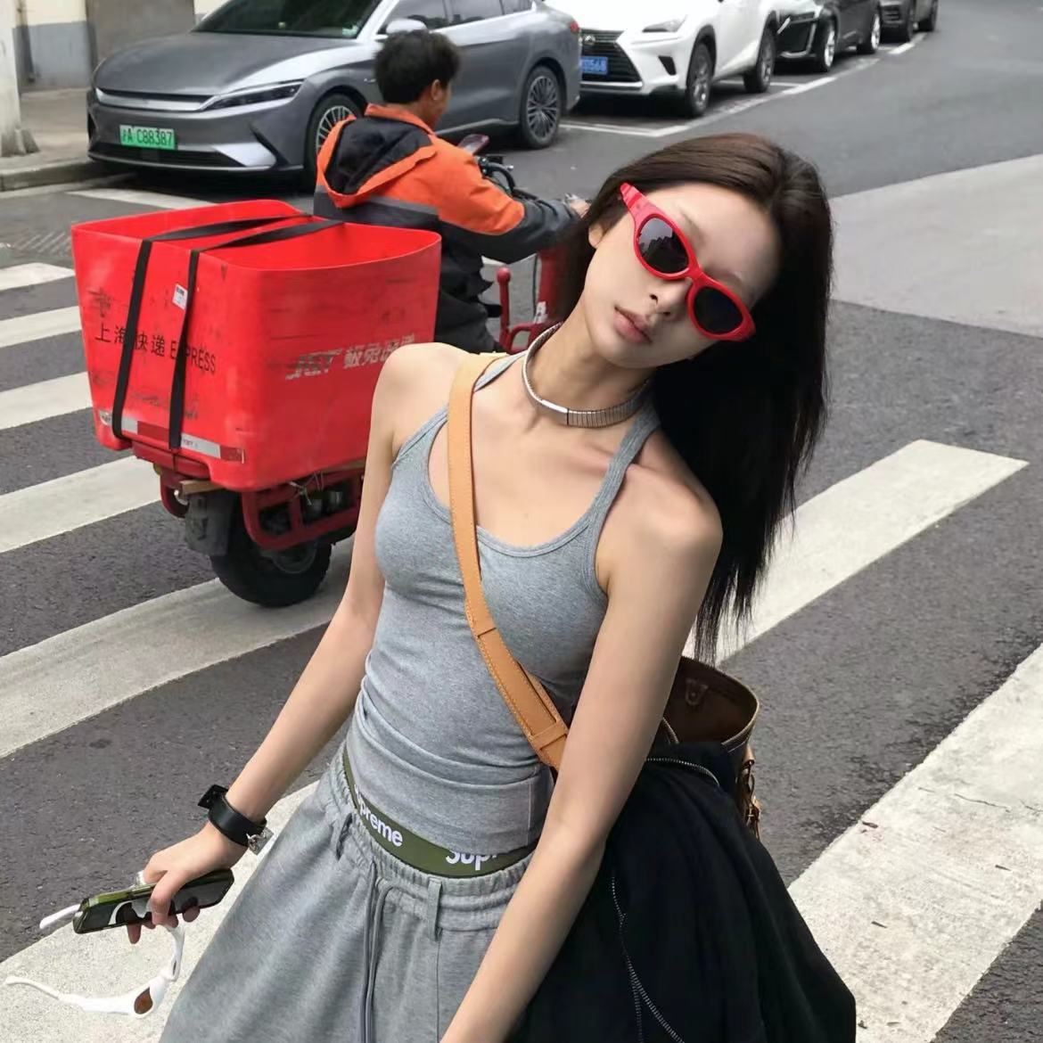 24 nuevo ojo de gato transfronterizo retro Y2K chica caliente futuro sentido de la tecnología Gafas de sol al aire libre diadema de ciclismo al aire libre sol plegable