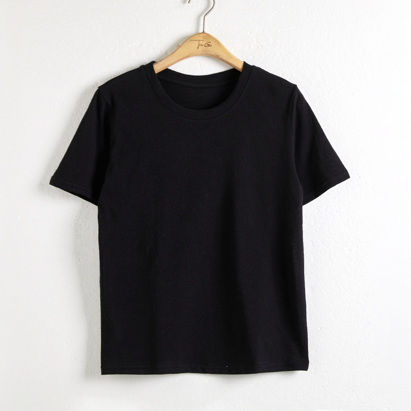 上海ラネージュ韓国版シンプルなラウンドネック半袖 Tシャツ女性のための 2025 夏の新しいルーズ通気性トップ 250201|undefined