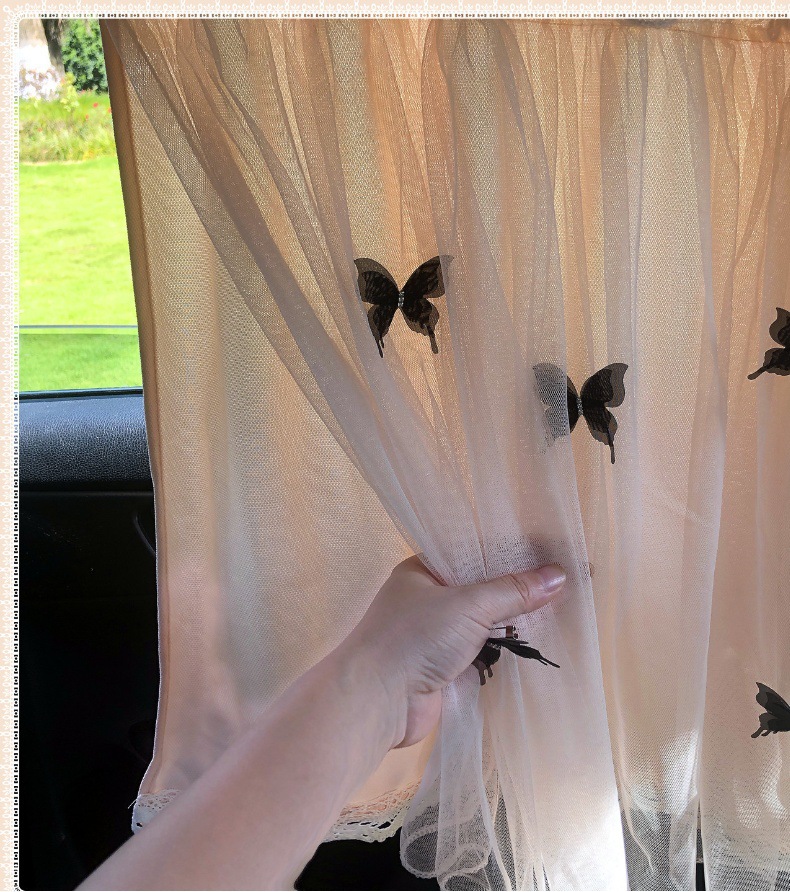 Car Curtain Sunshade Track Suction Cup Baby Sunshade Curtain Butterfly Side Window Screen Curtain Sleeping Insulation Privacy Curtain