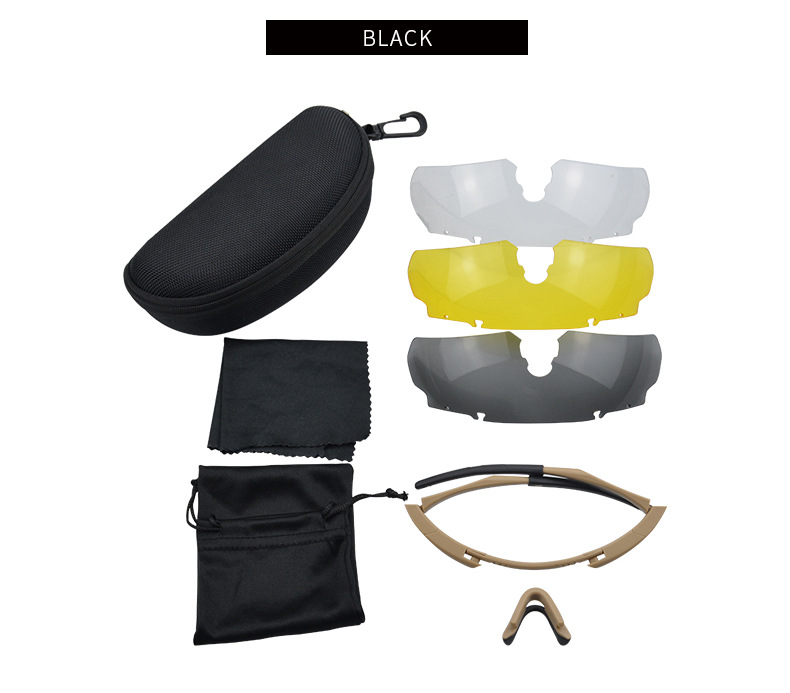 Outdoor Live CS Tactical Shooting Explosion proof Glasses Riding Windproof and Dustproof Goggles Set_voghion.com