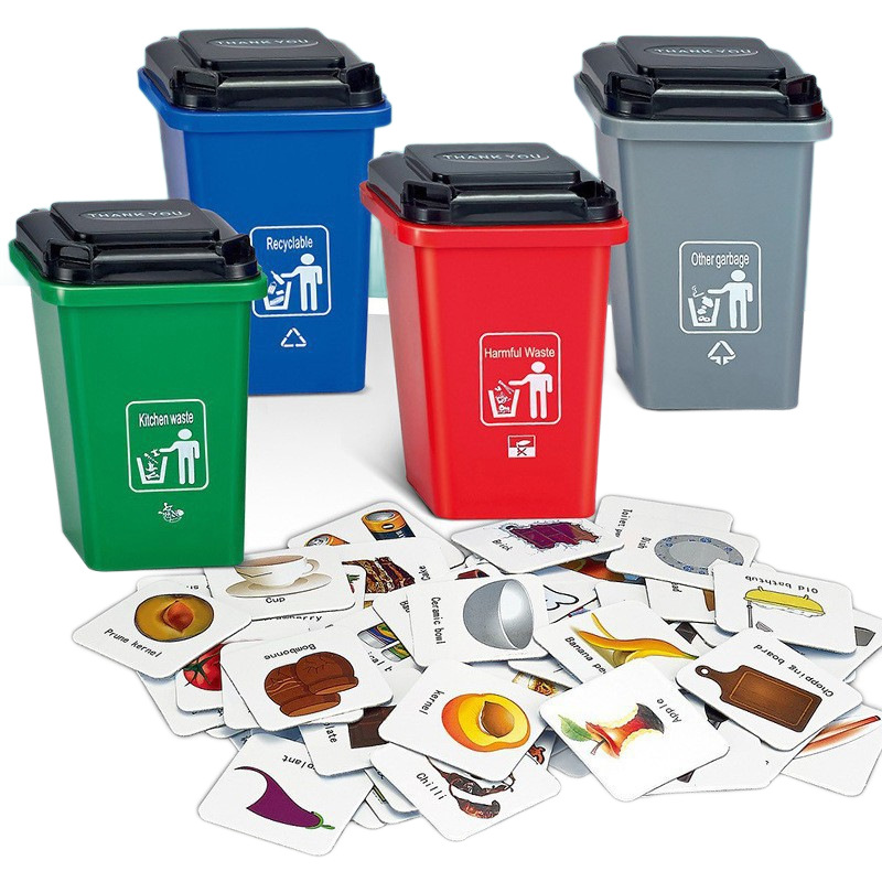 Clasificación de basura transfronteriza juego de tarjetas consciencia ambiental robot juego de mesa infantil interactivo juguete de puzzle