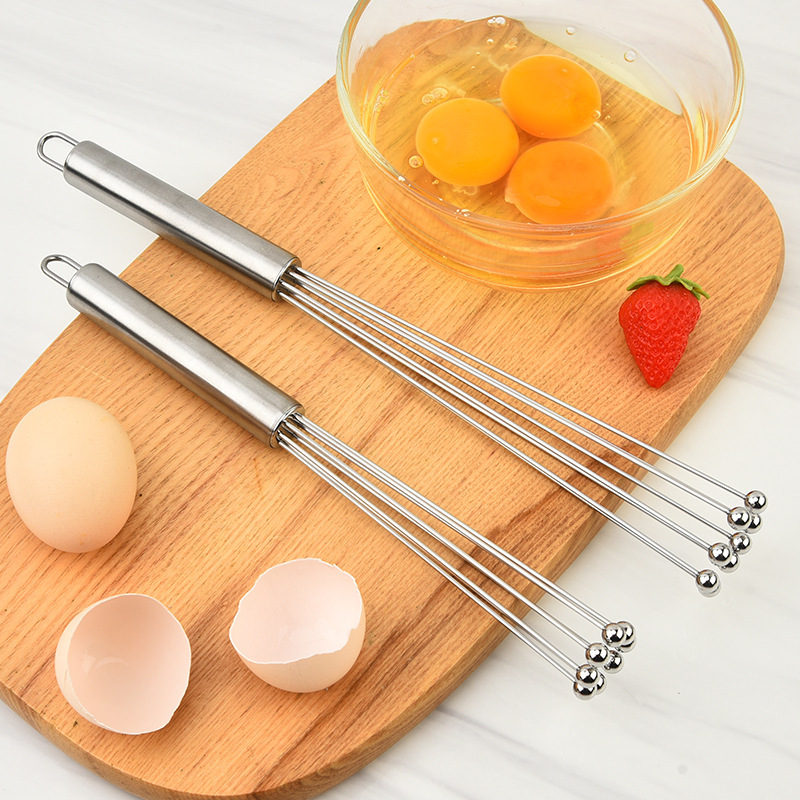 ステンレスミキサー手持ちスチールボール卵泡立て器ケーキクリーム泡立て器8線ビーズ泡立て器|undefined