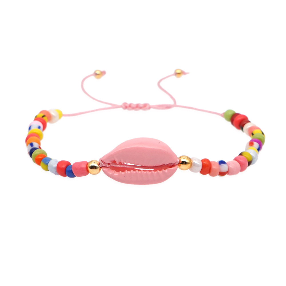 Simple Bohemian Wild Color Millet Beads Painted Natural Shell Bracelet display picture 7