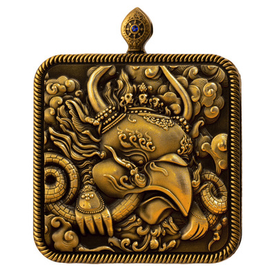 纯铜/银高浮雕精工嘎乌盒唐卡盒吊坠护身符车挂尼泊尔饰品