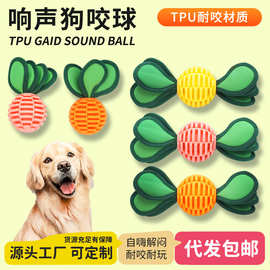 亚马逊狗狗玩具自嗨解闷TPU耐咬磨牙响声球趣味漏食益智宠物用品