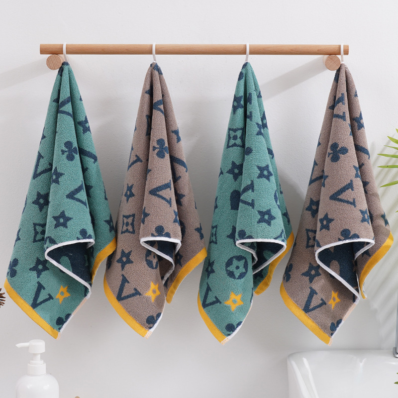 Towel cotton wholesale yarn-dyed jacquard adult household face towel 120g thick absorbent gift cotton towel Towel cotton wholesale yarn-dyed jacquard adult household face towel 120g thick absorbent gift cotton towel