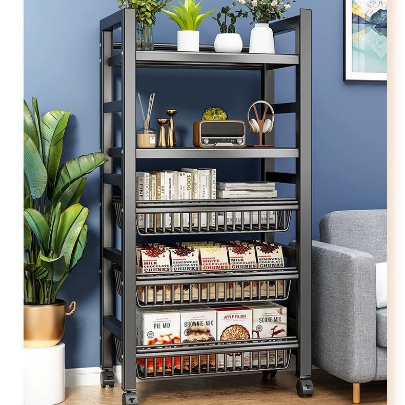 Напольная многоярусная подставка для хранения закусок, овощей и микроволновки, многофункциональная кухонная полка