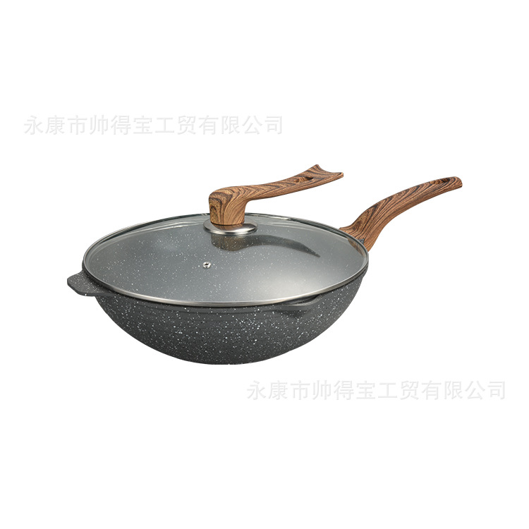 Maifan Stone sartén antiadherente hogar antiadherente sartén Cocina de Inducción universal sartén a rayas sartén profunda