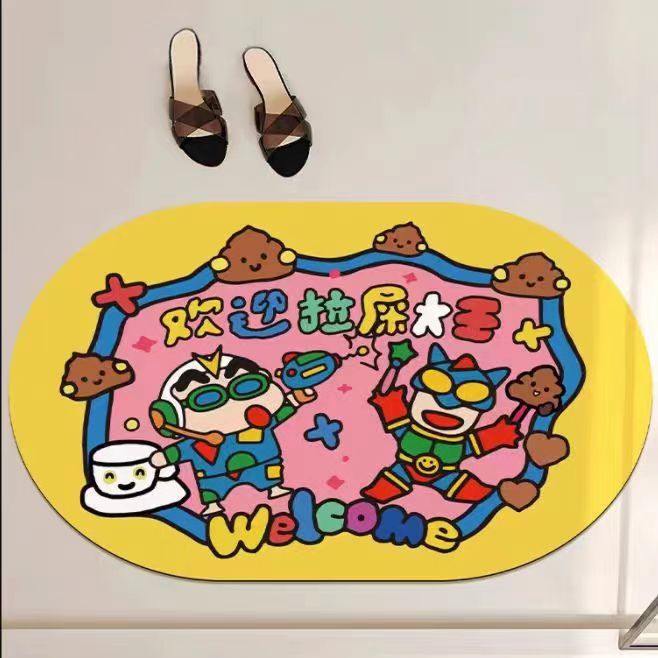 新款蠟筆小新歡迎拉屎大王浴室地墊廁所吸水速干衛生間家用防滑墊