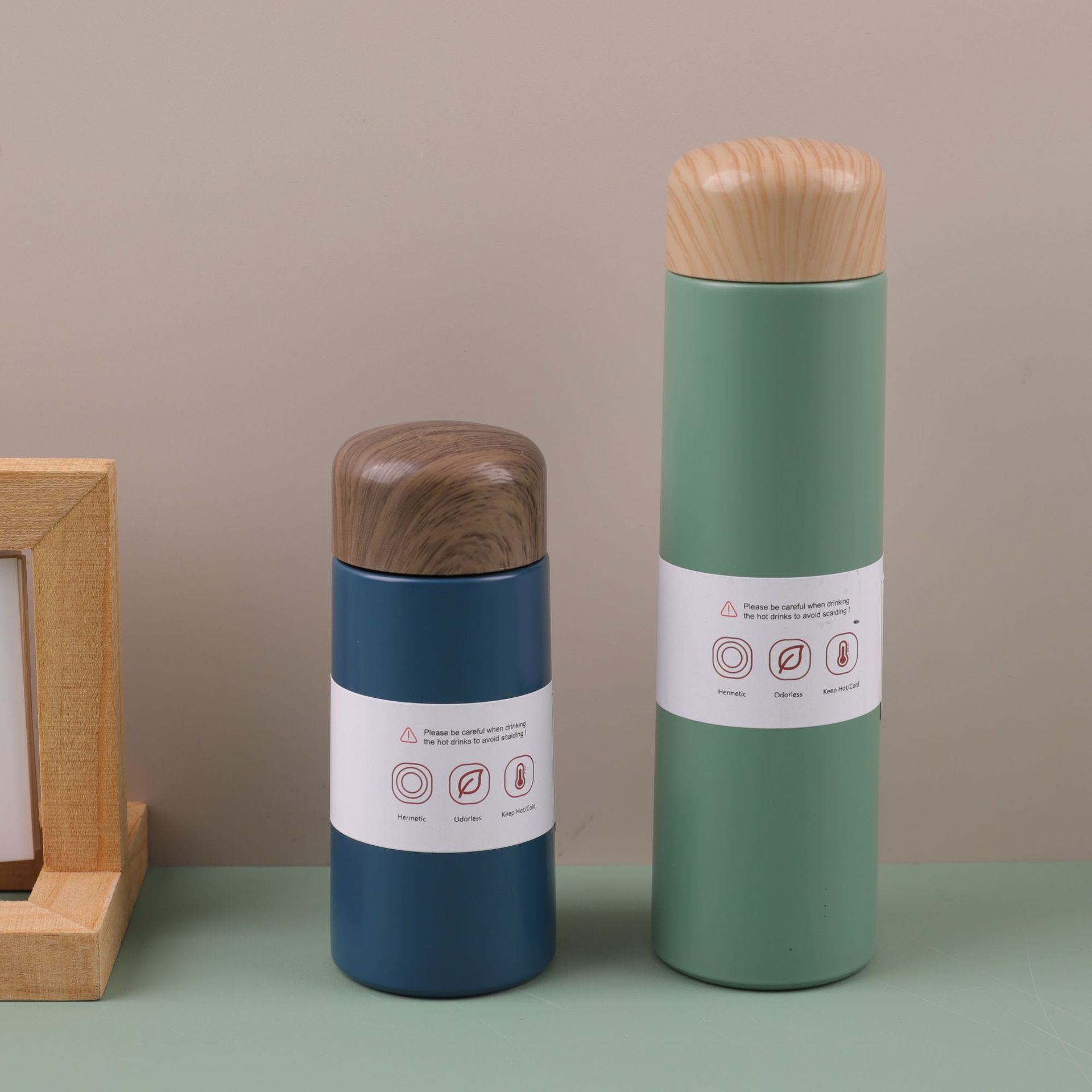 304 acero inoxidable mini taza de madera japonesa simple creativa taza de bolsillo portátil encantadora taza de regalo