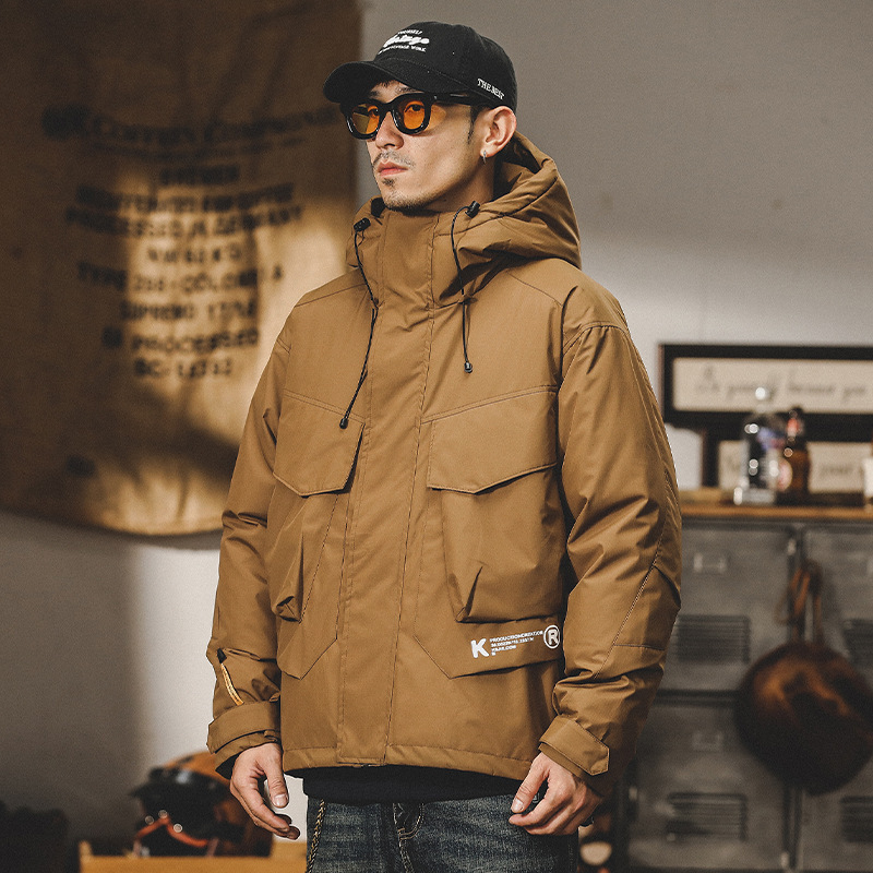New national standard 90 white duck down jacket men's winter American fashion brand outdoor warm thickened workwear hooded jacket men New national standard 90 white duck down jacket men's winter American fashion brand outdoor warm thickened workwear hooded jacket men