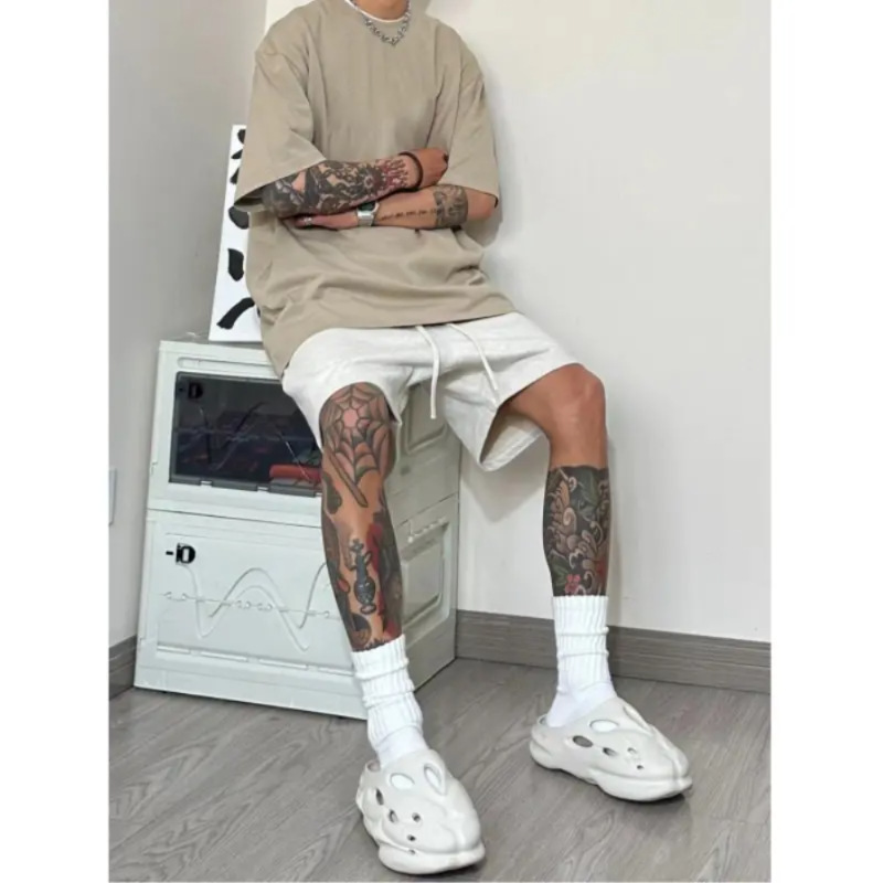 American-Style Running Basketball Sports Shorts for Men, White and Gray Basic Model, Summer 2026 New High Street Loose Fit Quarter-Length Shorts