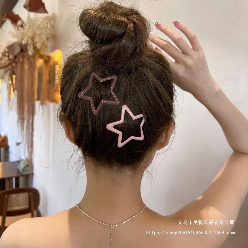 大きな星五芒星ヘアピンドーパミンヘアピンクリップ頭飾りグラバー子供のハイエンドヘアアクセサリーグラバー女性|undefined