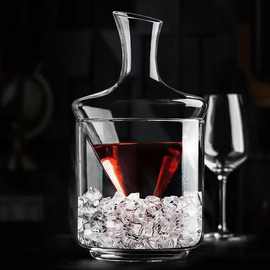 玻璃冰桶红酒醒酒器旋转创意分酒器酒壶家用酒具套装盛酒器葡萄酒