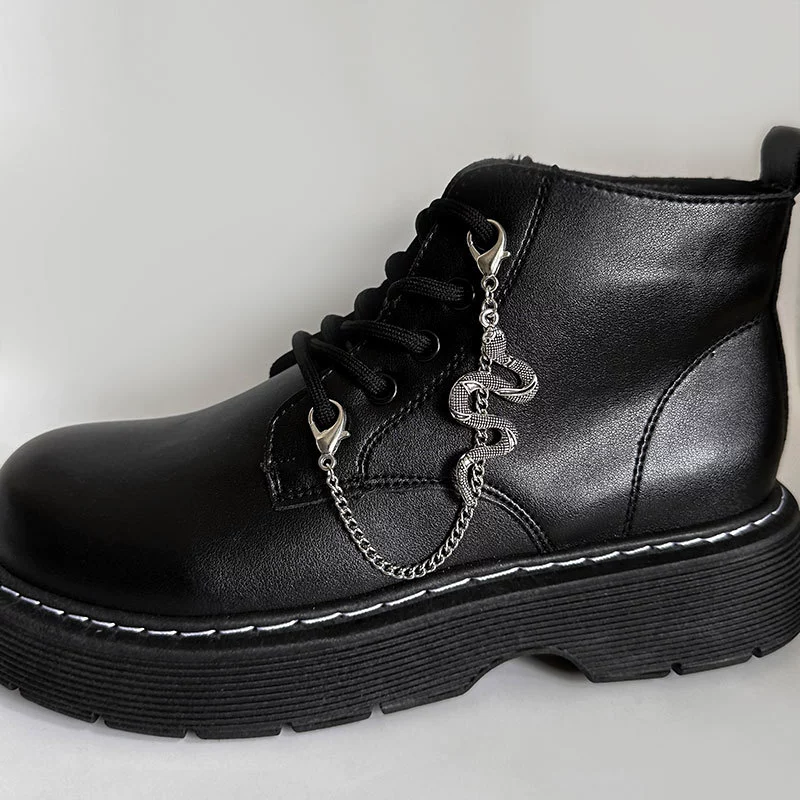 Обруч для обуви (Martens) из нержавеющей стали, модный аксессуар для обуви, дизайны черепа/скелета и змея