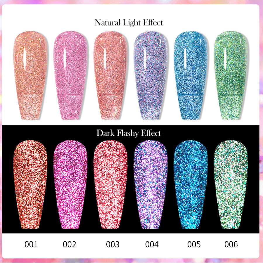 Gel UV con Brillo de Diamante Multicolor, Secado, Capa de sellado, Refuerzo para Salón de Uñas image 6