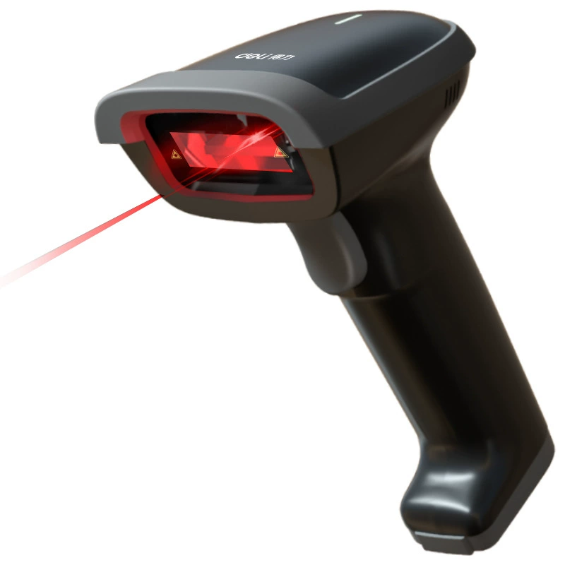 Deli 14881B Bluetooth Barcode Scanning Gun Express Woods Wired Laser Code Code Gun Holding Wireless Scanner