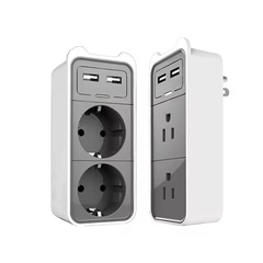かわいい猫耳型充電コンセントには、usb充電ポートが2つ、ac euジャックが2つあります