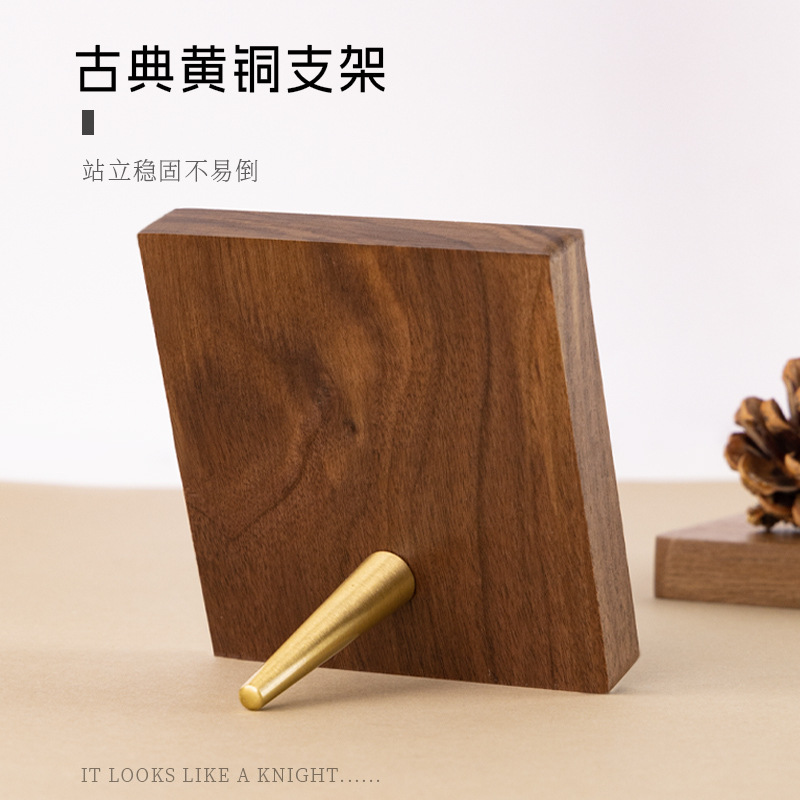 Creative solid wood payment code display sign, merchant QR code display stand, supermarket Alipay standing sign, wooden light luxury table card