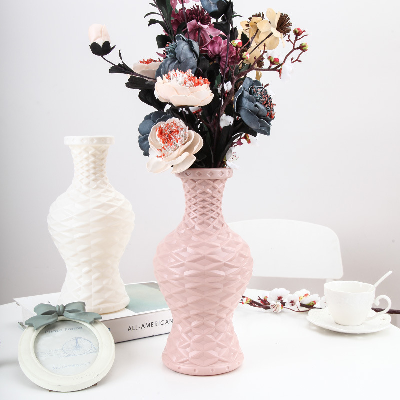 落下防止プラスチック花瓶ドライフラワーフラワーアレンジメント水耕栽培プラスチック花瓶リビングルームクリエイティブ小さな新鮮な装飾品フラワーアレンジメント装飾|undefined