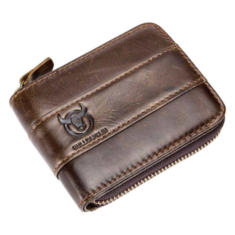 Capitán Niu cuero corto horizontal primera capa billetera de piel de vaca casual Cambio de licencia de conducir cartera ranura para tarjeta multifuncional