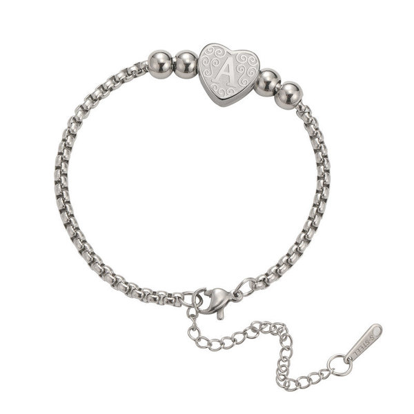 Classic bracelet stainless steel with letters