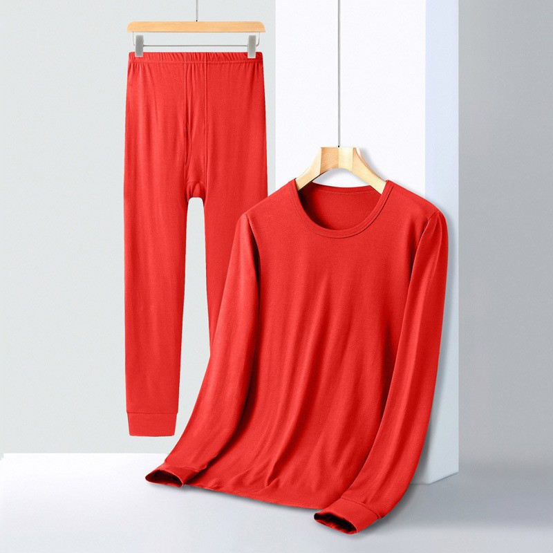 Plus-Size Men's Thermal Underwear Set for 2025 Autumn, Cotton Thermal Underwear for Men's Zodiac Year, Oversized Loose Thermal Underwear Set