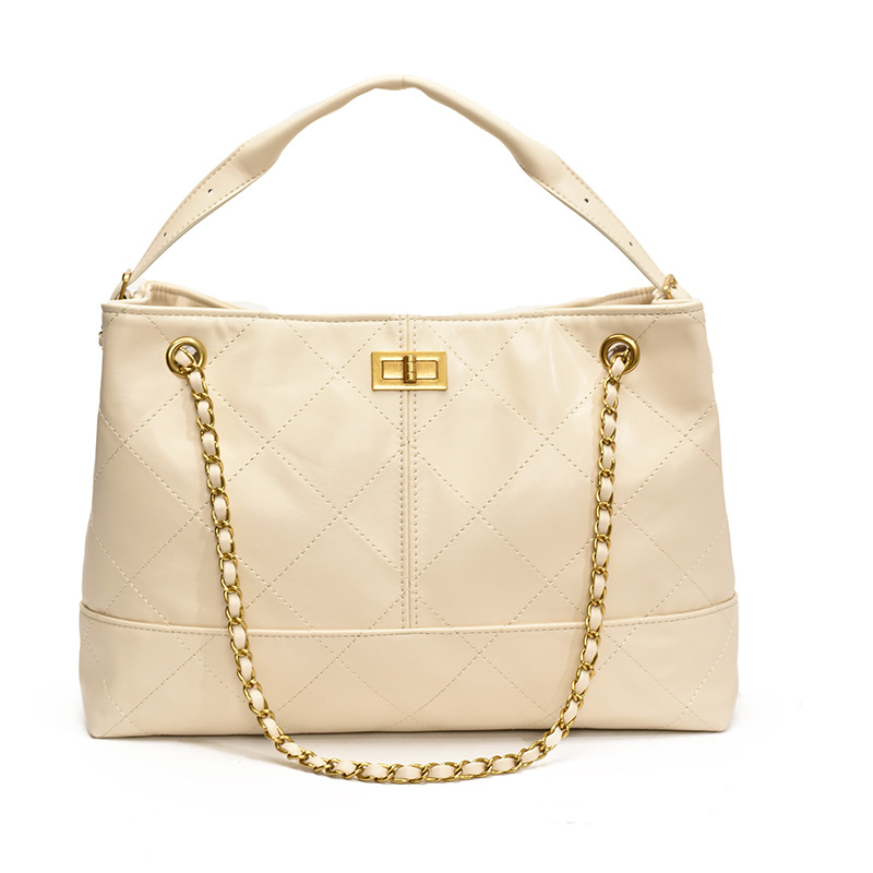 Bolso de textura transfronteriza 2025 nuevo bolso de cadena bolso de hombro con bordado de rombo bolso de mensajero de gran capacidad mujer