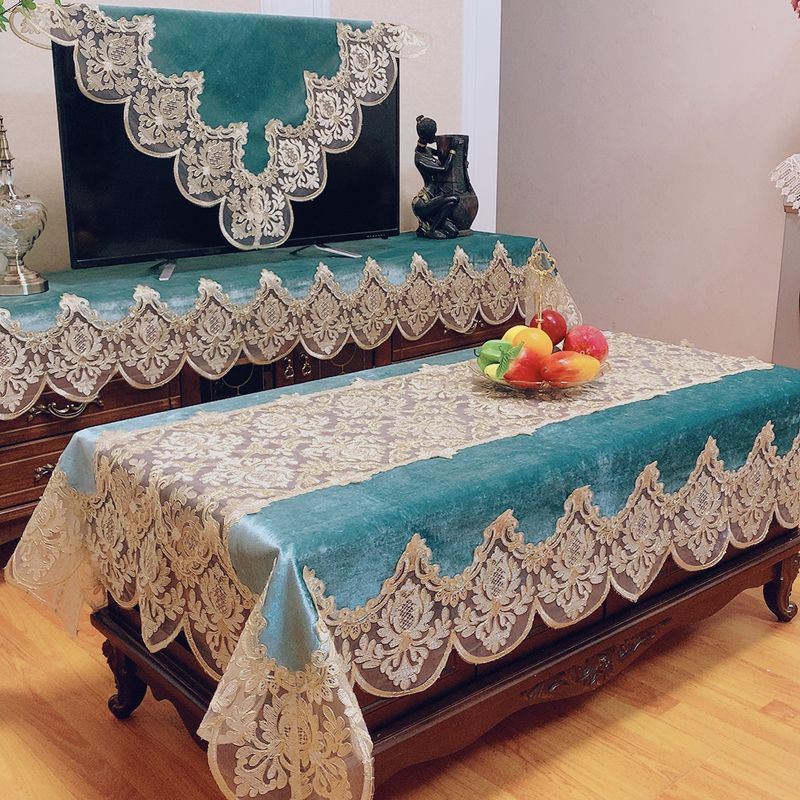 欧式电视机罩防尘罩冰箱电视柜床头柜盖布多用巾盖巾小桌布小方巾