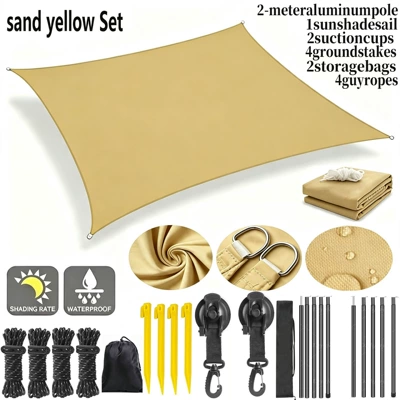 Sunshade Sail with Suction Cup | Avtomobil yan çətirləri - tsar-suction-cup-support-rod-set-2x2m