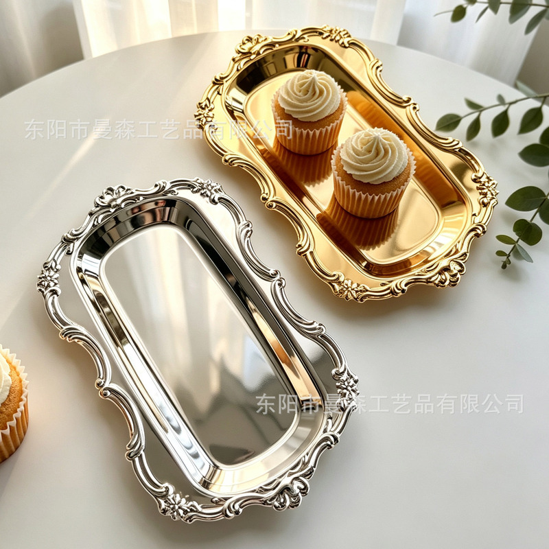 European-style rectangular dried fruit snack tray table decoration Hotel hotel napkin towel dish jewelry storage tray European-style rectangular dried fruit snack tray table decoration Hotel hotel napkin towel dish jewelry storage tray