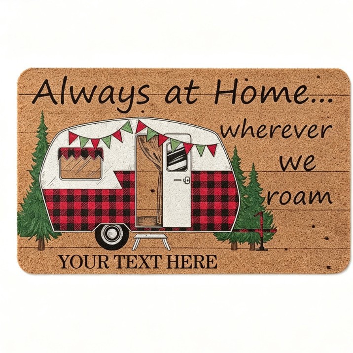 Cross-Border Rv Door Mat, Faux Coconut Palm Carpet, Entryway Dirt-Resistant Mat, Non-Slip, Easy to Maintain, Label and Shipping Available