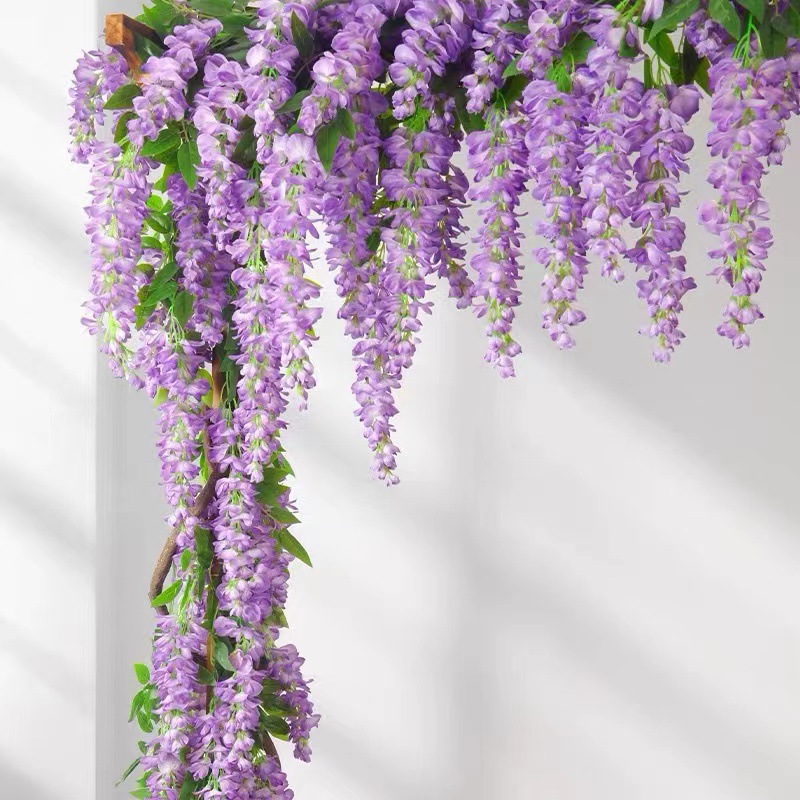 紫藤花装饰假花花卉藤条吊顶藤蔓吊花塑料花串绿植豆花户外装饰
