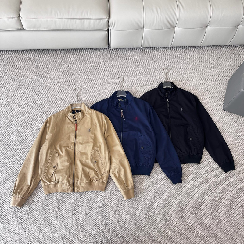 Cross-Border Supply Rl Harrington Vintage Jacket with Pony Logo Embroidery, Stand-Up Collar Retro Coat, Unisex Trendy Style Cross-Border Supply Rl Harrington Vintage Jacket with Pony Logo Embroidery, Stand-Up Collar Retro Coat, Unisex Trendy Style