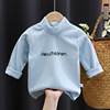 Demi-season long-sleeve, children's top for boys, Korean style, children's clothing, wholesale, high collar