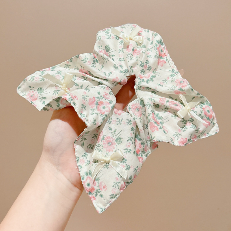 Lazo para el cabello de intestino grueso rayado coreano para mujer, sensación de alto nivel, cuerda para el cabello de cola de caballo, banda de goma para la cabeza para niñas, cuerda para la cabeza de gran tamaño, accesorios para el cabello de flores para la cabeza