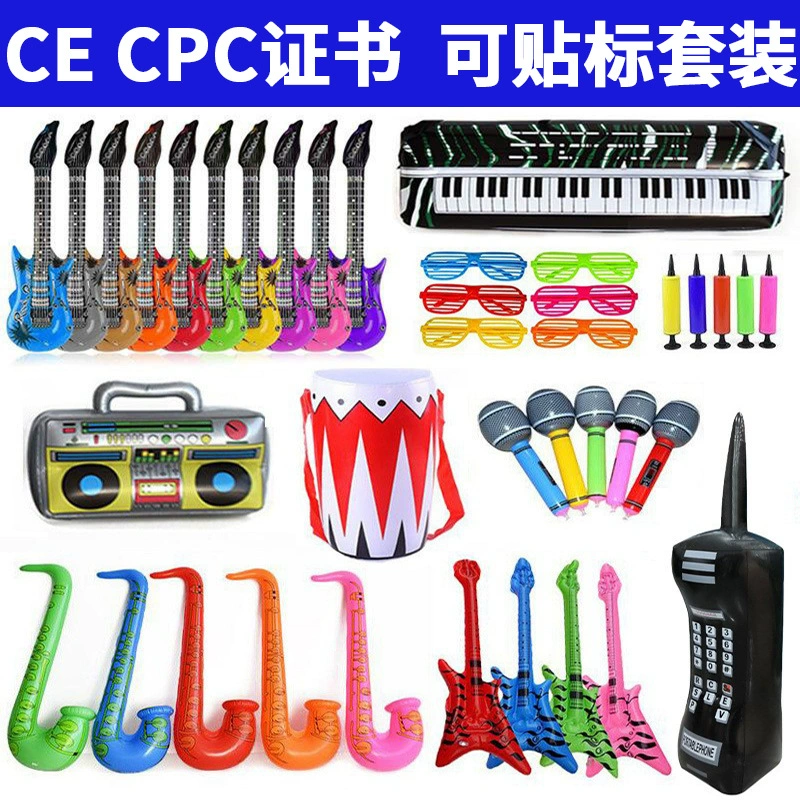 Пересечение границы в наличии детский надувной музыкальный инструмент игрушка ПВХ надувная гитара сценический реквизит для вечеринок радио микрофон